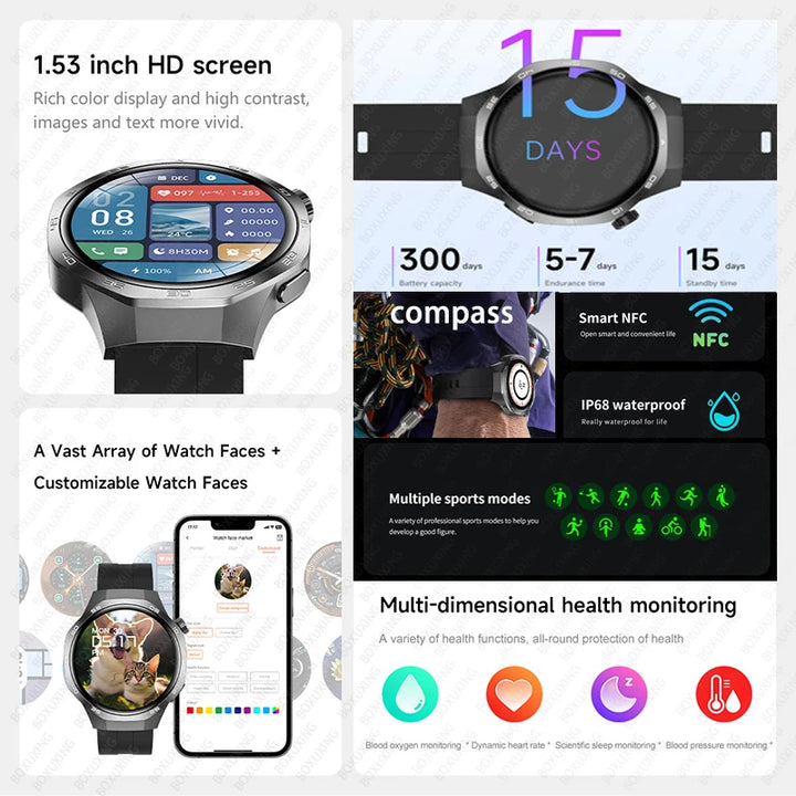 Watch 5 MAX 2025 – AMOLED Smartwatch with NFC, GPS, Bluetooth Call & Fitness Tracking