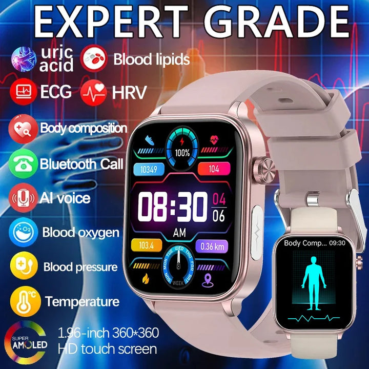 AI Diagnostic Smartwatch – Blood Lipid, Uric Acid & Women’s Health Tracker 2025