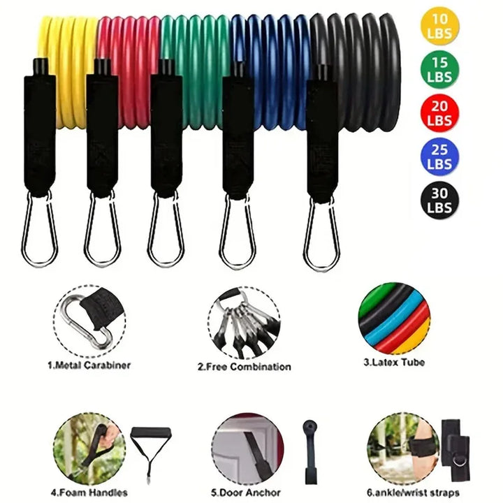 11-Piece Resistance Training Strap Set – Multifunctional Fitness Bands & Harness