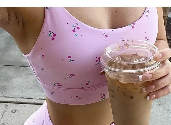 HANRAN Matching Workout Set – Sports Bra & Yoga Pants with Cups