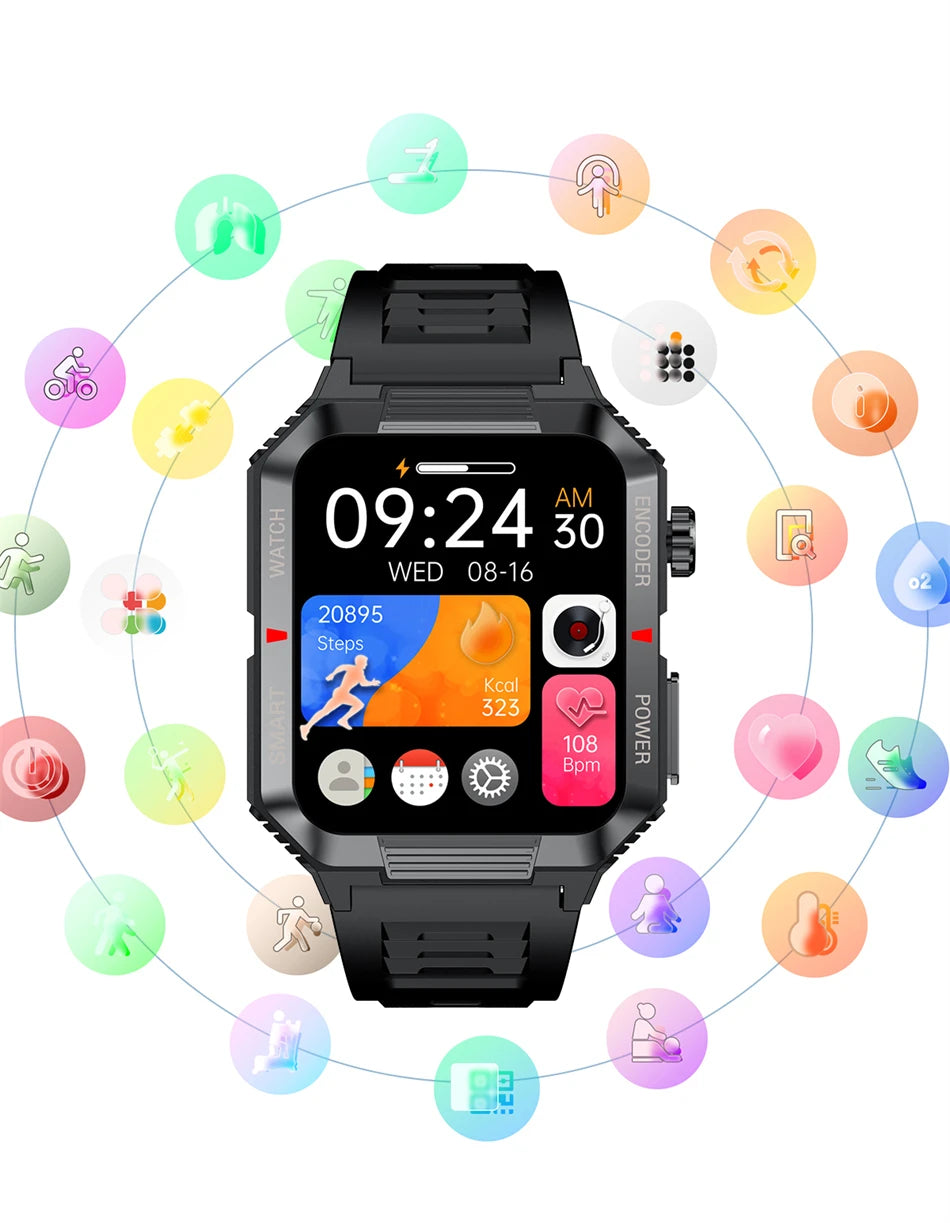 Men’s NFC Bluetooth Smartwatch – 1.99" HD Screen, Fitness & Sports Tracker