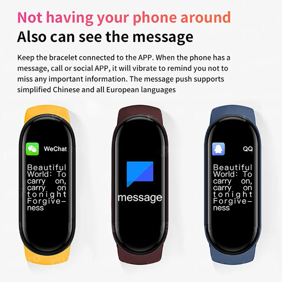 M6 Smartwatch – Fitness Bracelet with Heart Rate, Blood Pressure & Waterproof Design