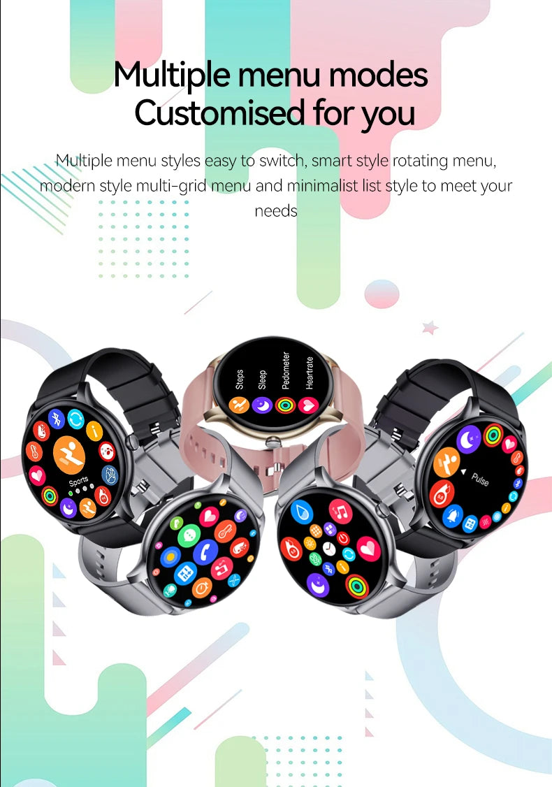 KESHUYOU Smartwatch – Full Touch Bluetooth Call, Fitness & Heart Rate Tracker