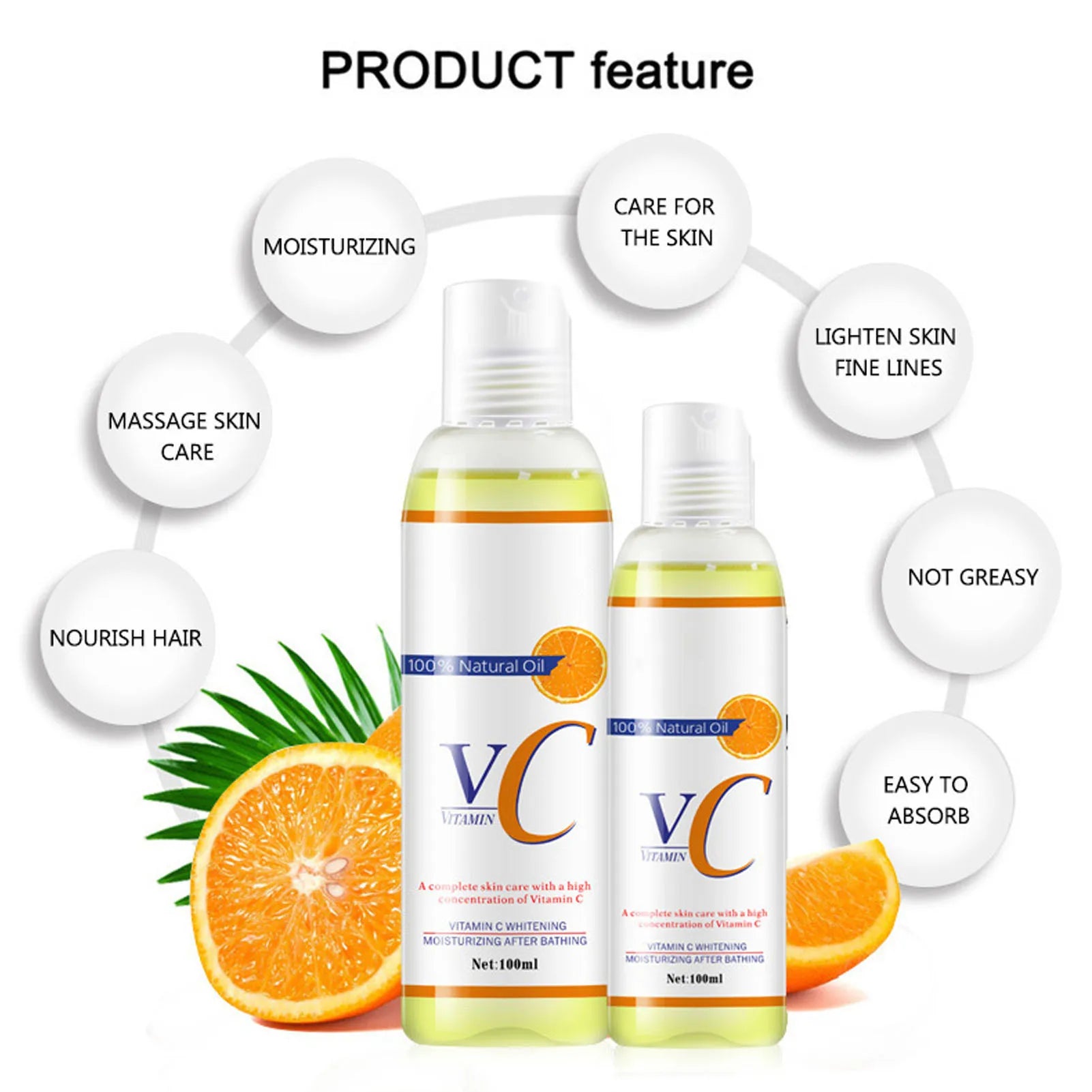 Vitamin C Body Massage Oil – Brightening & Moisturizing 100ml