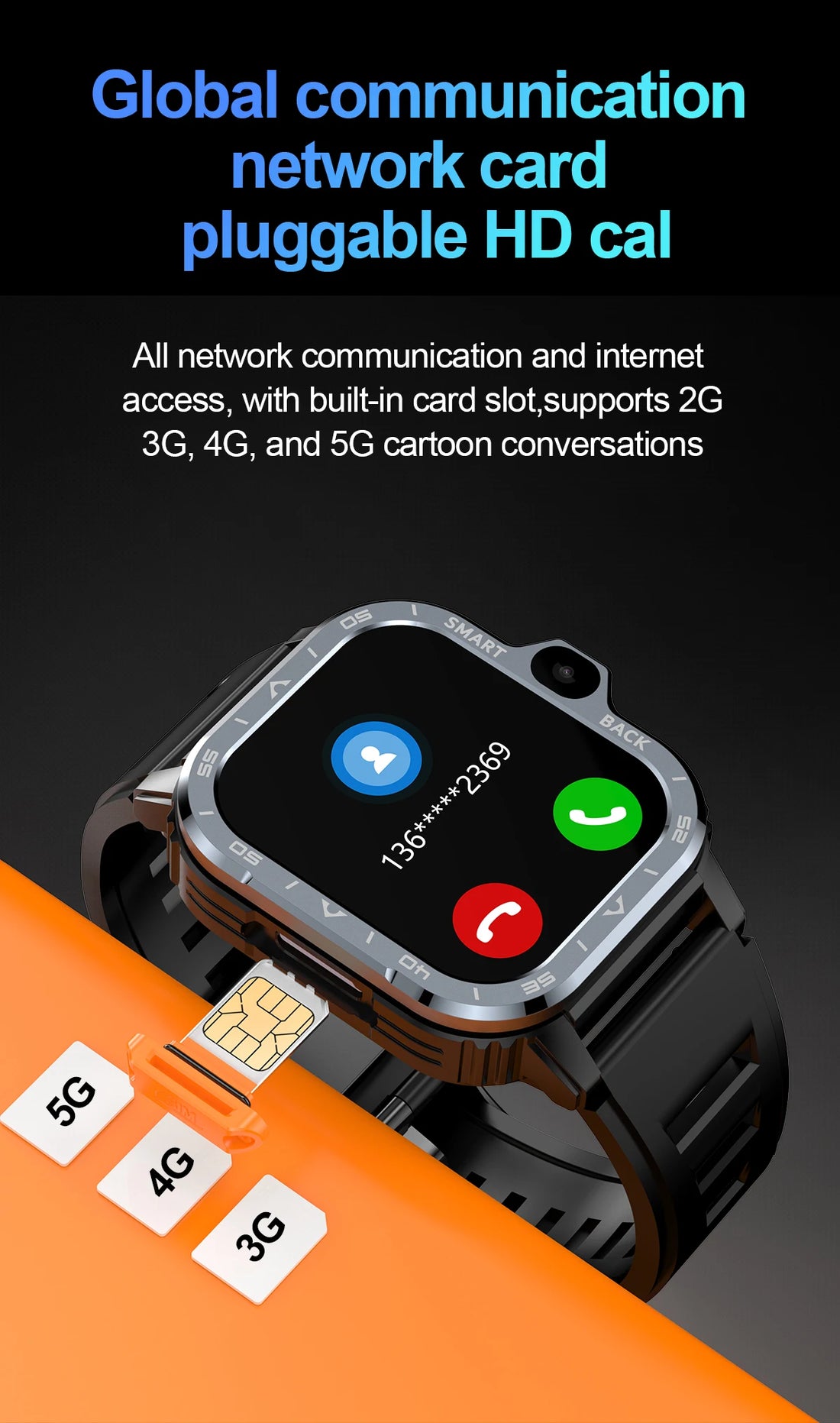 Valdus PGD Android Smartwatch – Dual Camera, GPS, NFC, 4G SIM & WiFi