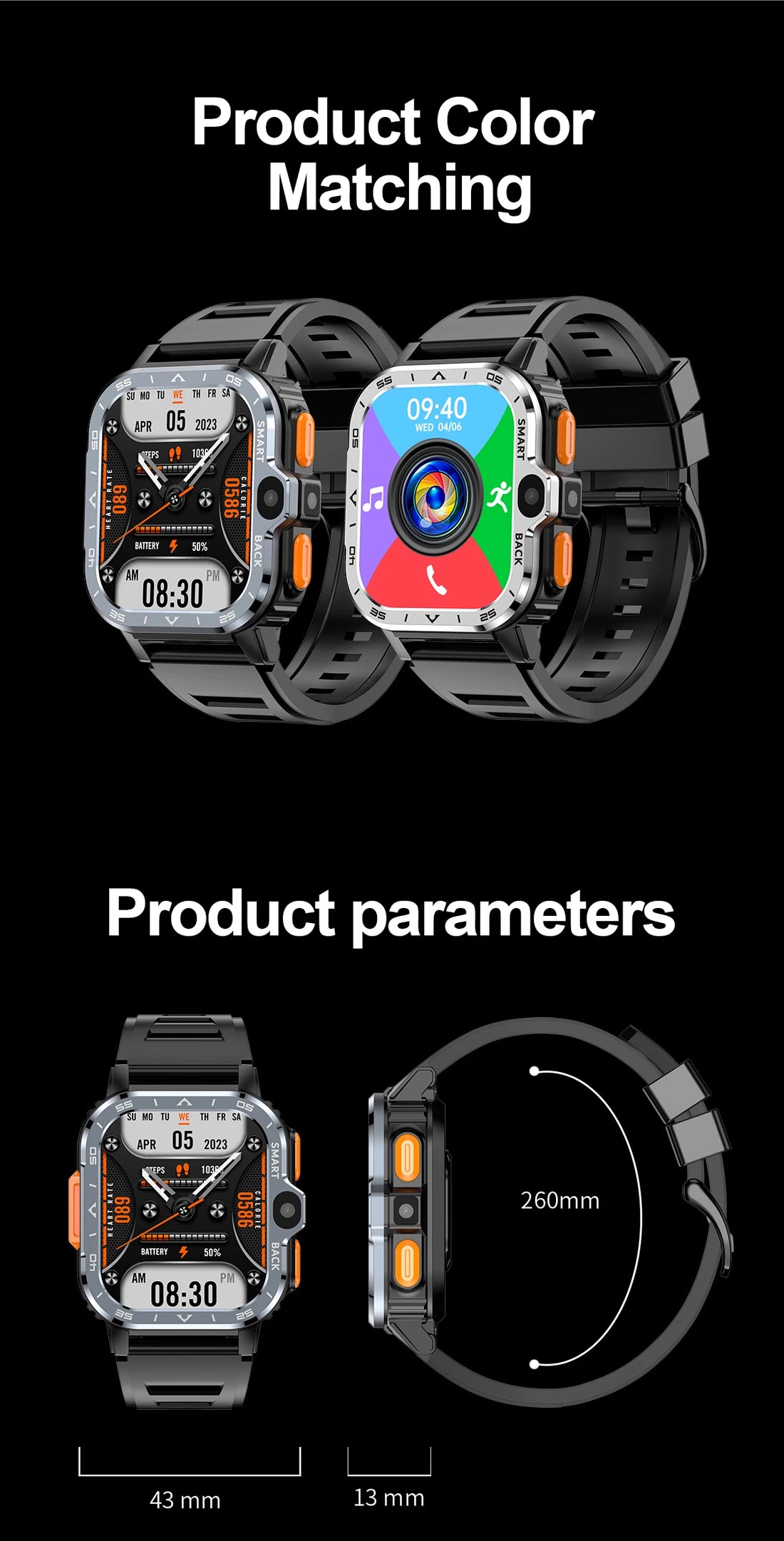 Valdus PGD Android Smartwatch – Dual Camera, GPS, NFC, 4G SIM & WiFi