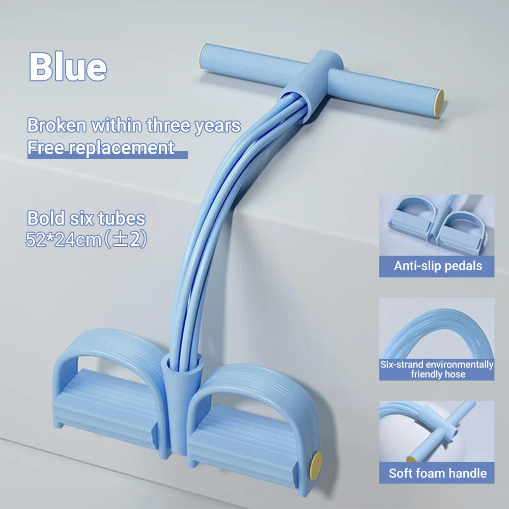 6-Tube Resistance Band Pedal Puller – Multi-Function Fitness Rope
