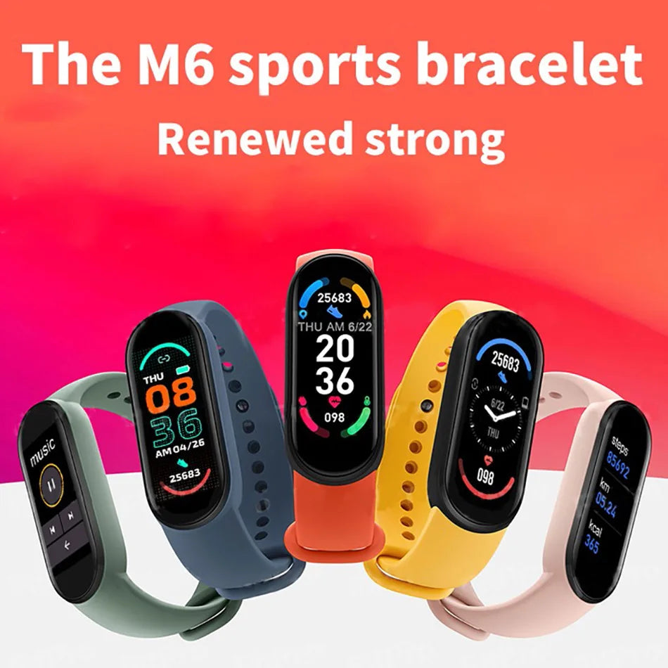M6 Smartwatch – Fitness Bracelet with Heart Rate, Blood Pressure & Waterproof Design