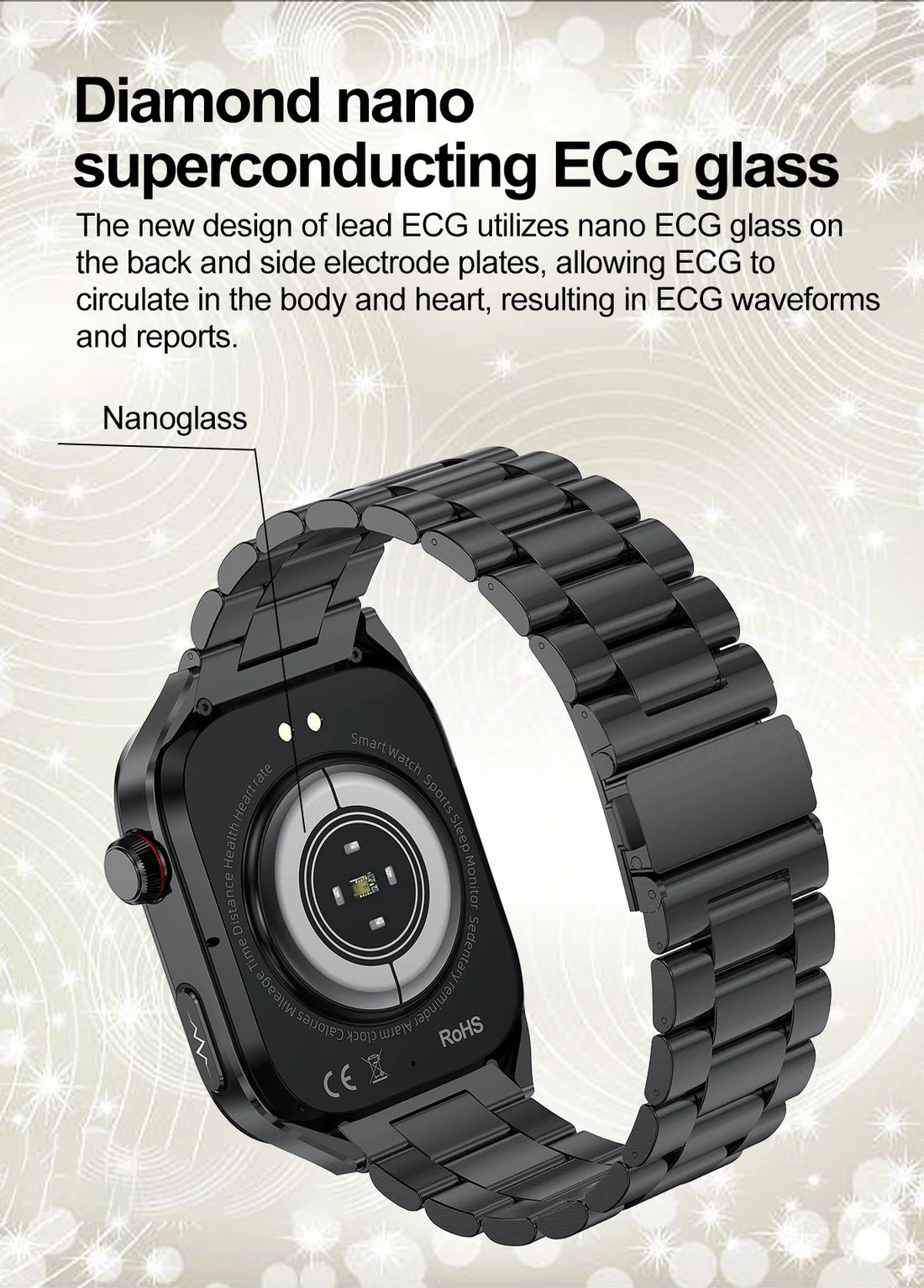 2025 Smartwatch – Uric Acid & Blood Fat Monitor, ECG+PPG, Bluetooth Call, Fitness Tracker