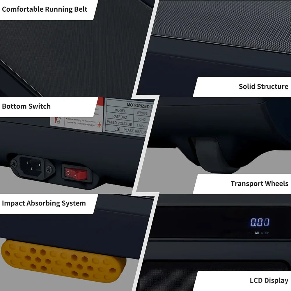Brushless Motor Treadmill – LED Display Home Fitness Machine