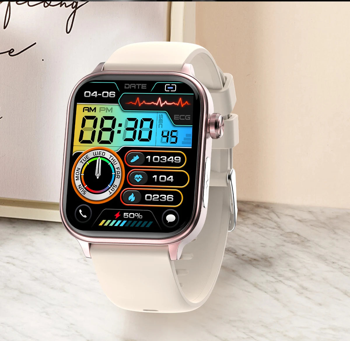 2025 ECG+PPG Smartwatch – Blood Pressure, Lipid & Uric Acid Monitor with Women’s Health Tracker