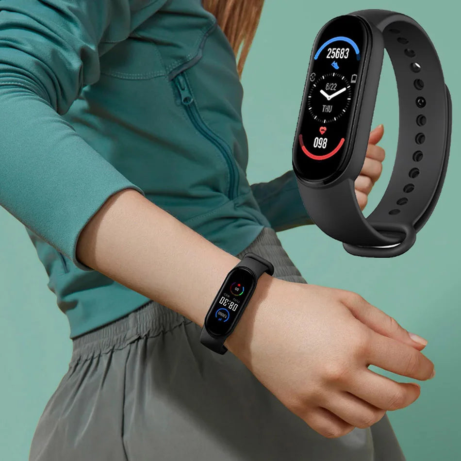 M6 Smartwatch – Fitness Bracelet with Heart Rate, Blood Pressure & Waterproof Design