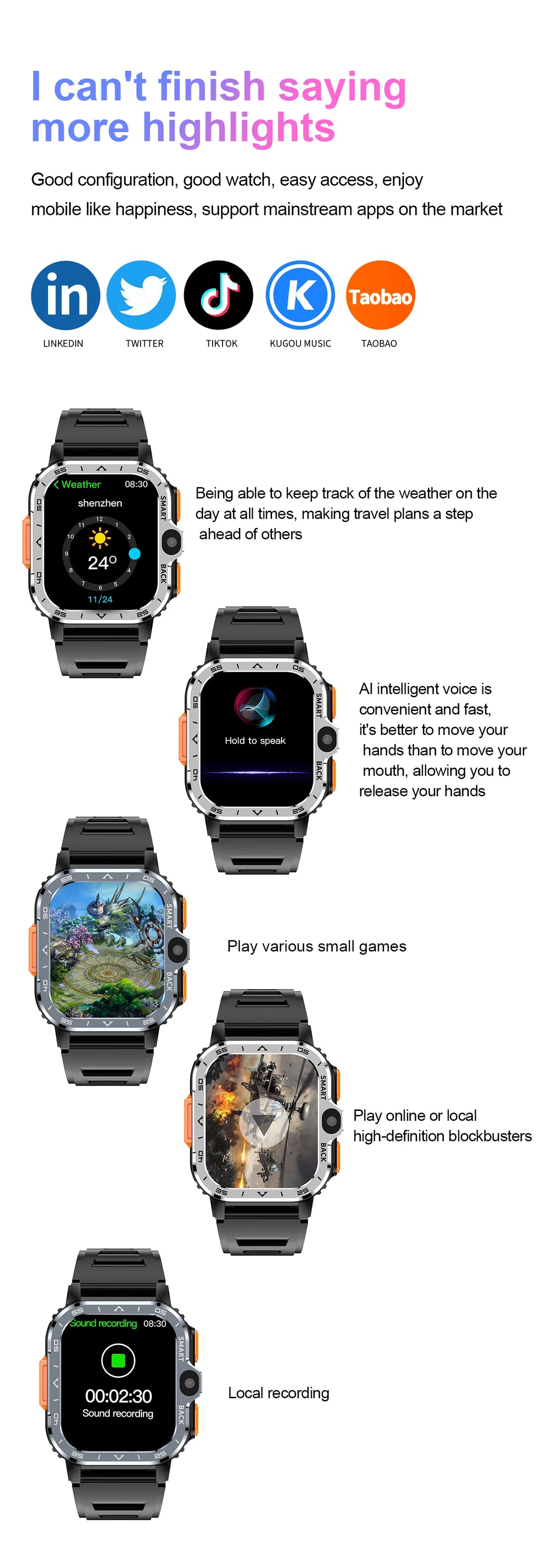 Valdus PGD Android Smartwatch – Dual Camera, GPS, NFC, 4G SIM & WiFi