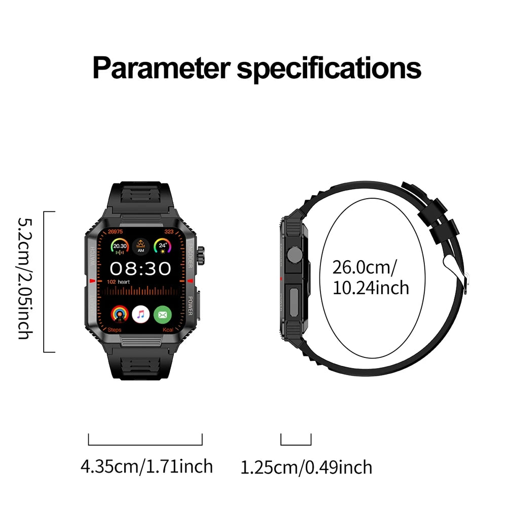 Men’s NFC Bluetooth Smartwatch – 1.99" HD Screen, Fitness & Sports Tracker