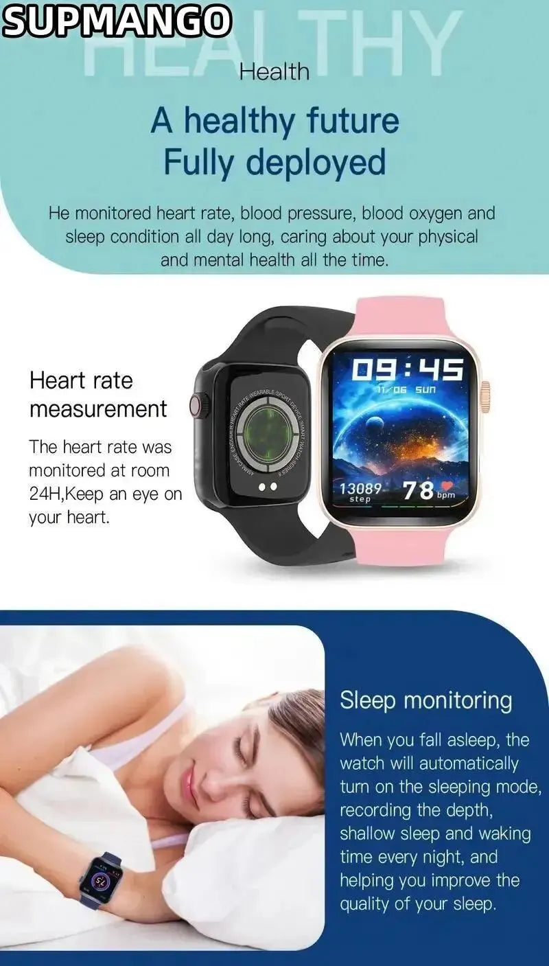 S8/X7/X8 Smartwatch – Bluetooth Call, Health & Sports Fitness Tracker for Men and Women