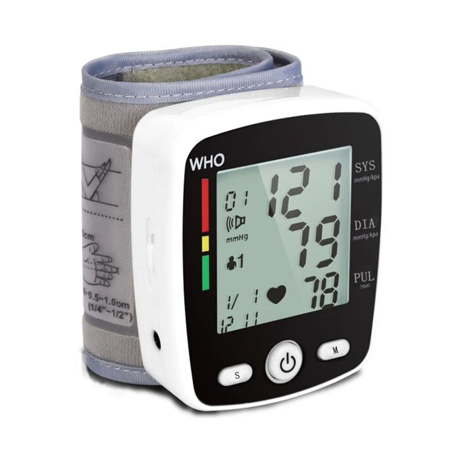 Rechargeable Wrist Blood Pressure Monitor – Digital LCD Sphygmomanometer
