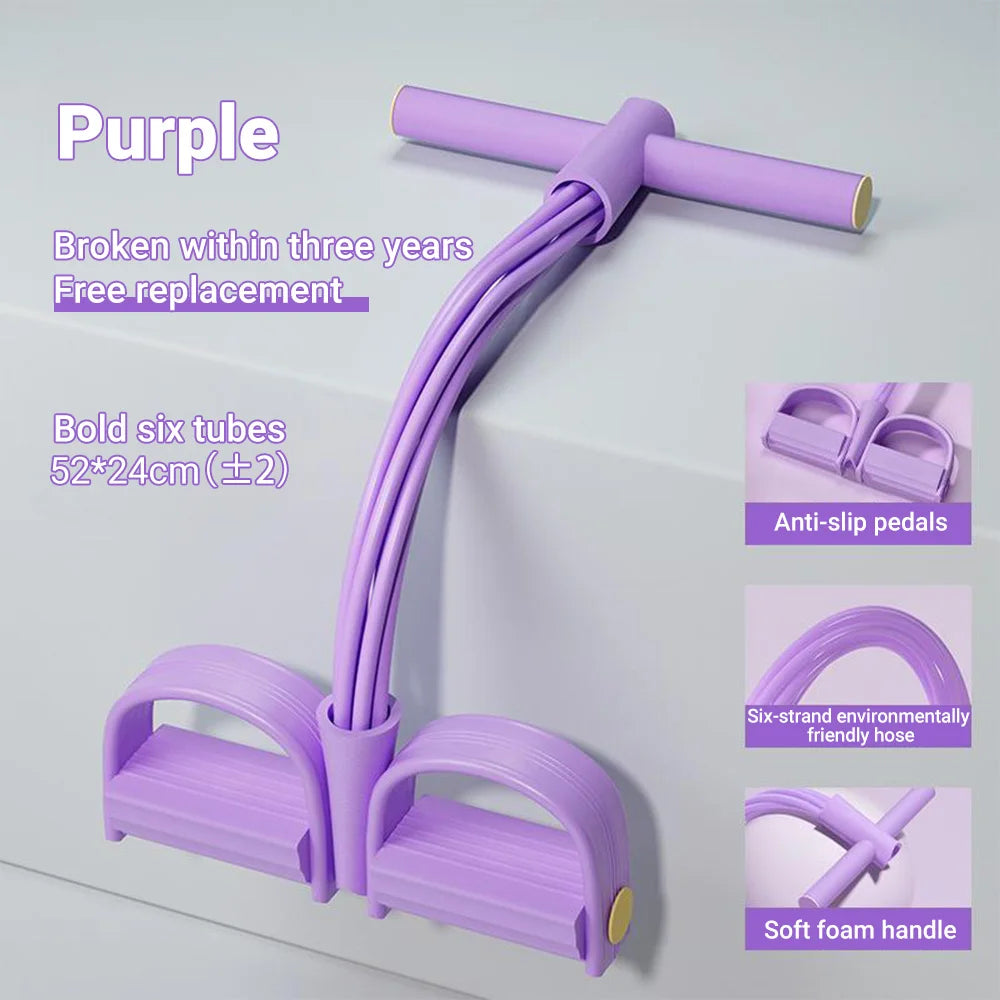 6-Tube Resistance Band Pedal Puller – Multi-Function Fitness Rope