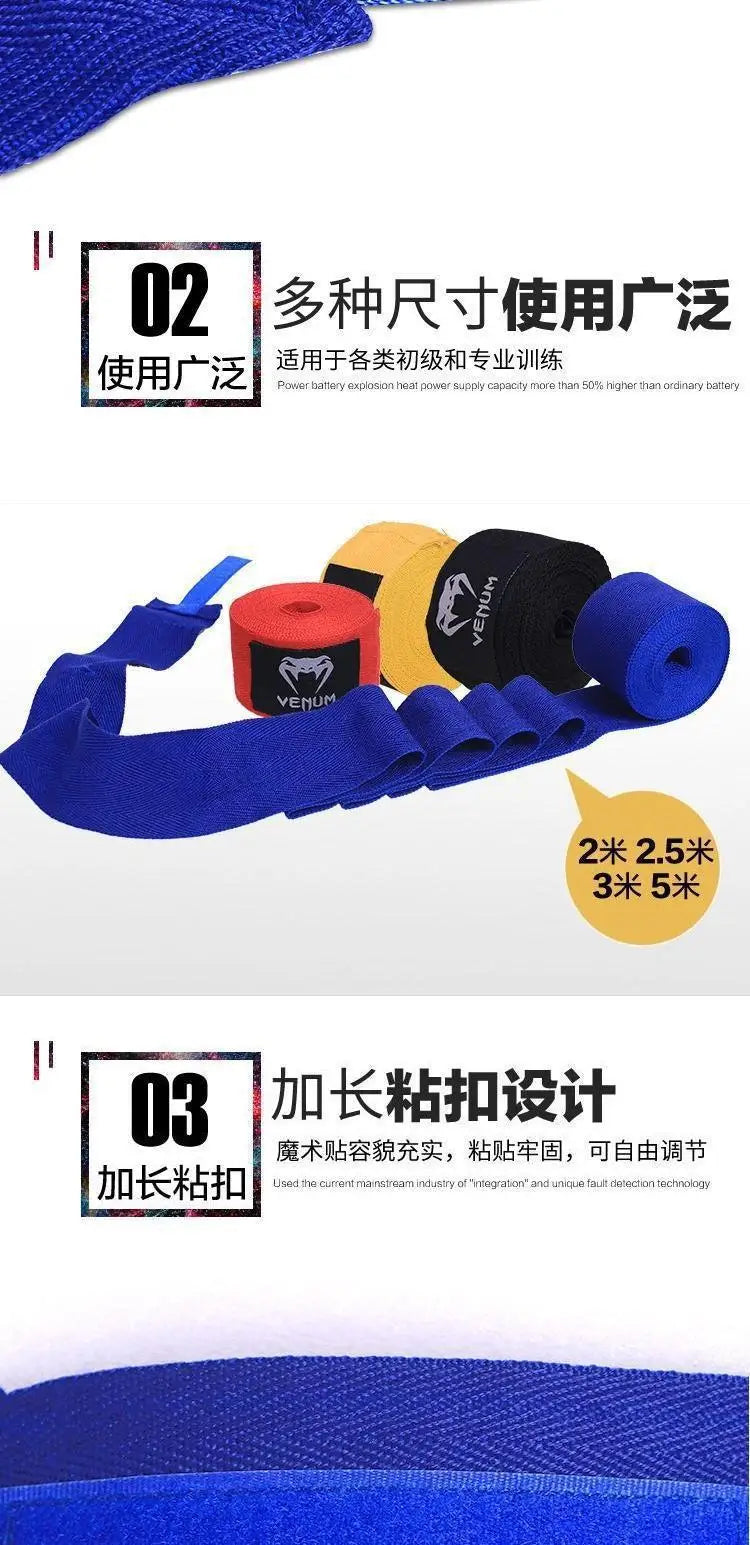 Cotton Elastic Boxing Hand Wraps – 3/5M Wrist & Fist Support