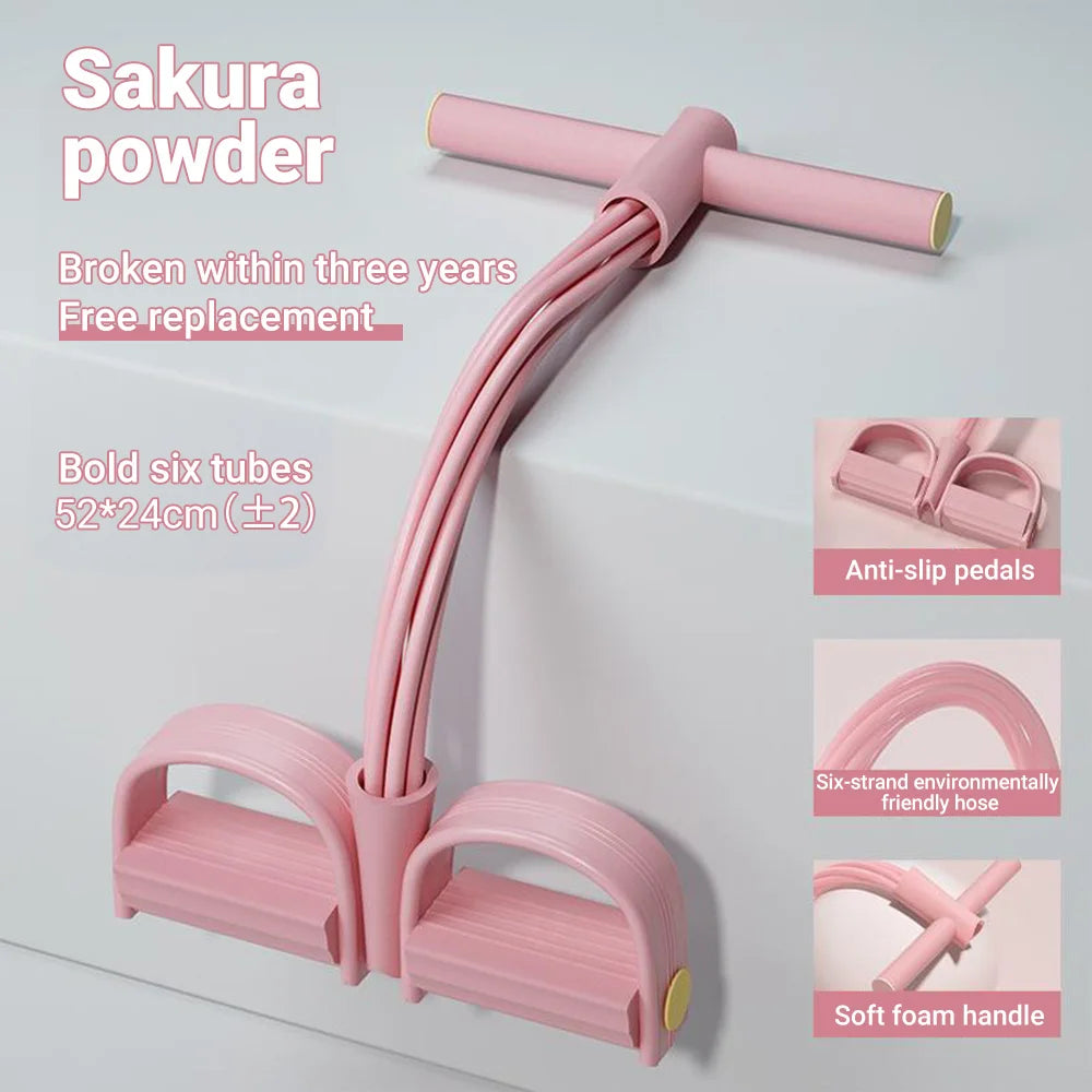 6-Tube Resistance Band Pedal Puller – Multi-Function Fitness Rope