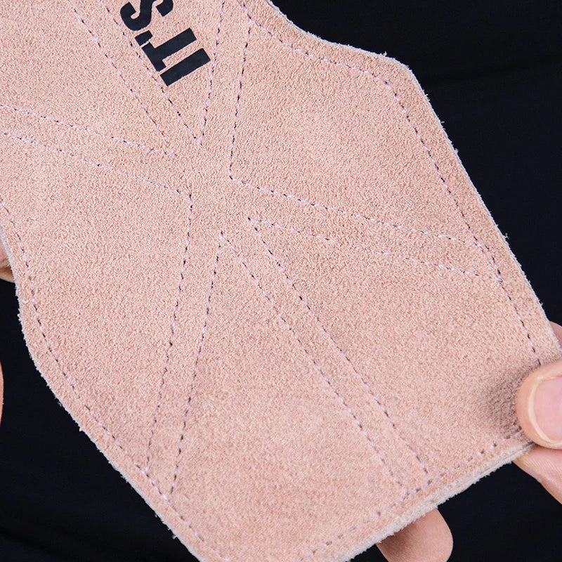 Cowhide Gym Gloves Grips – Weightlifting Pads with Palm Protection