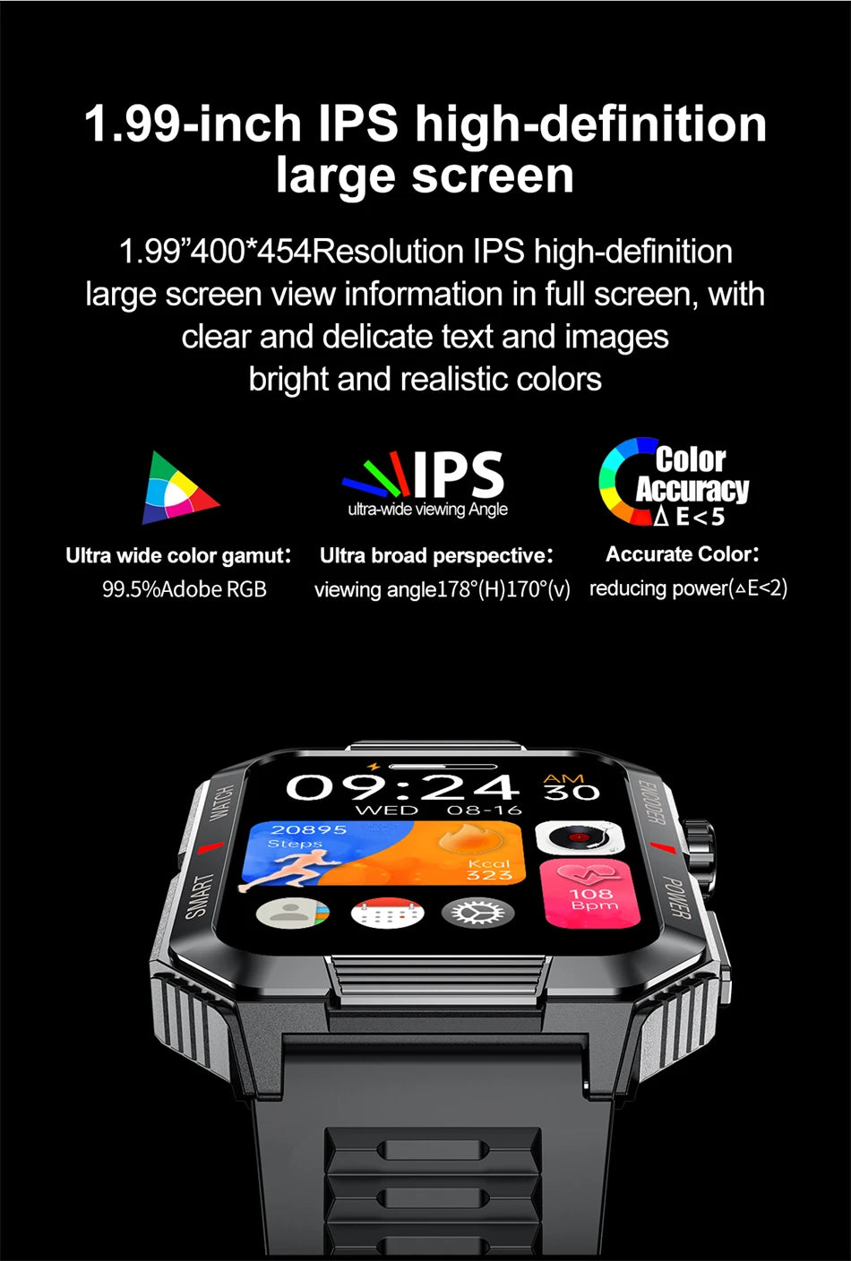 Men’s NFC Bluetooth Smartwatch – 1.99" HD Screen, Fitness & Sports Tracker