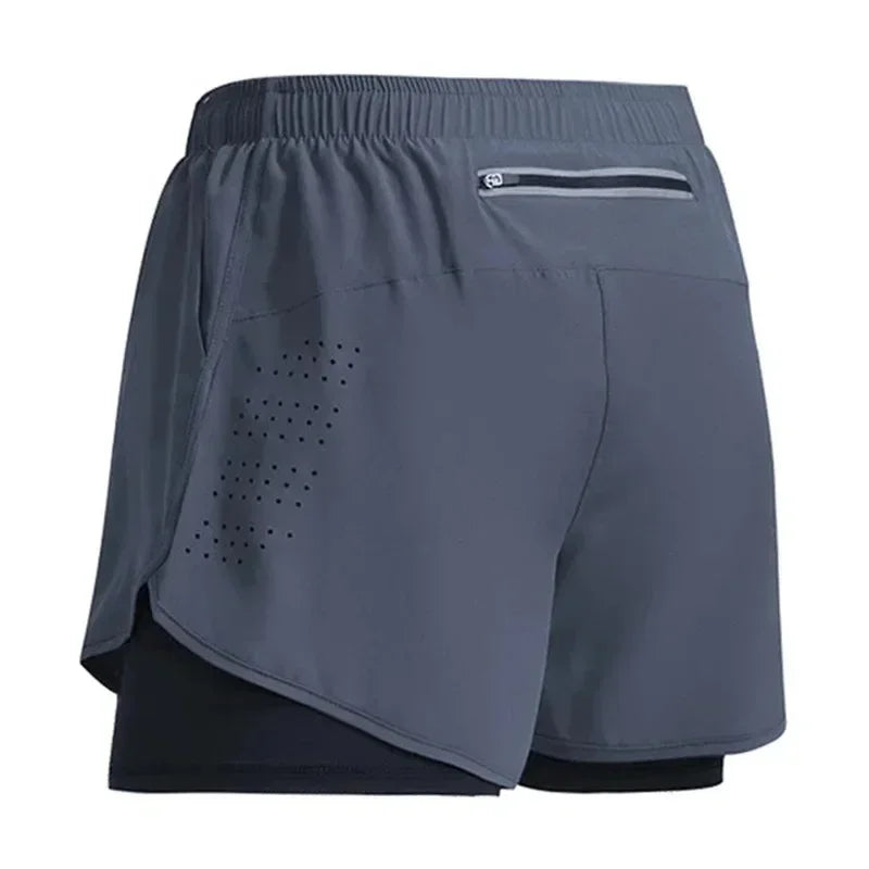 Men’s 2-in-1 Gym Shorts – Quick Dry Training & Sports Shorts with Pocket