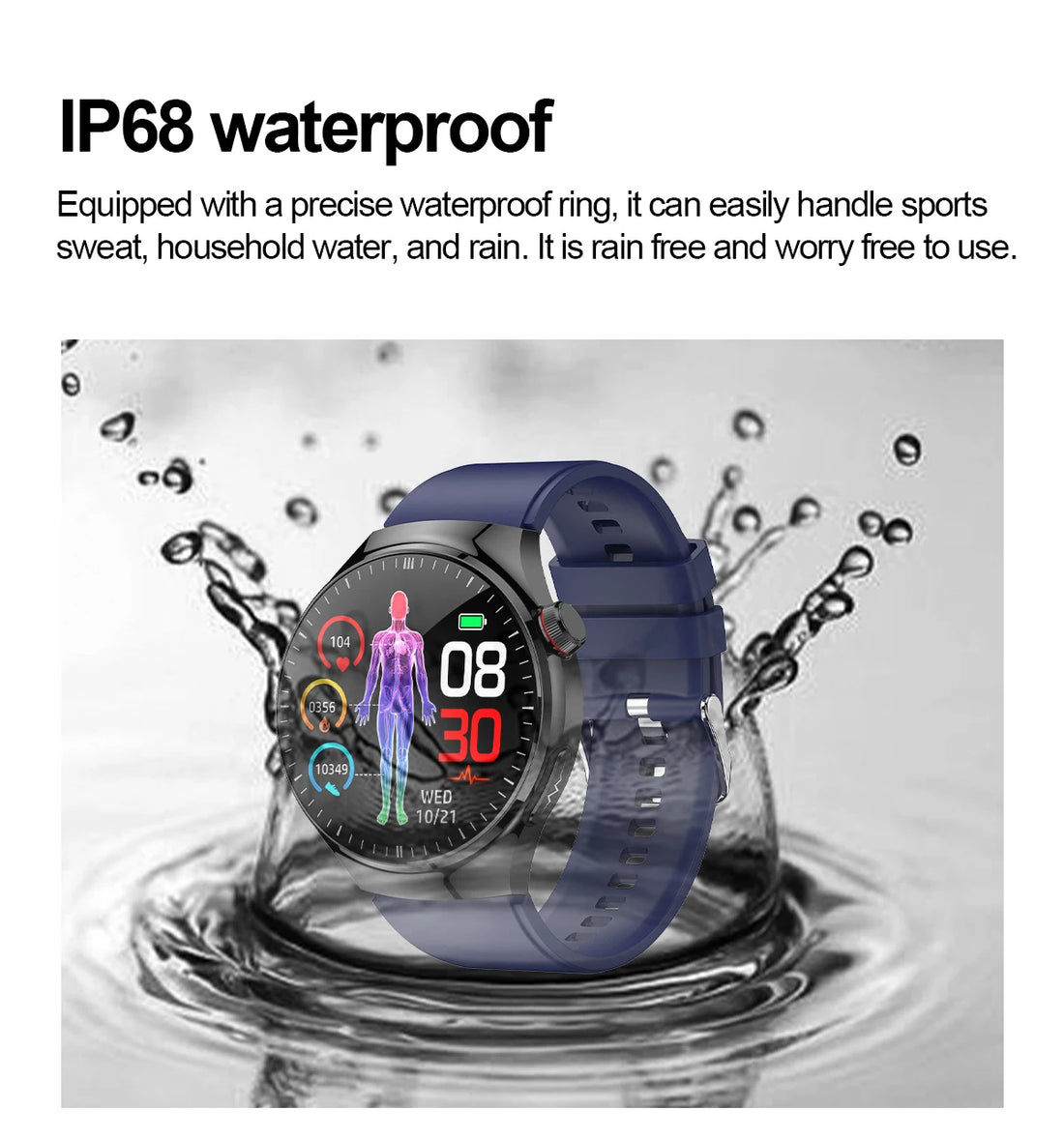 2025 Nursing-Grade Smartwatch – Blood Oxygen, Lipid, Uric Acid, ECG+PPG, Body Temp & Bluetooth Call