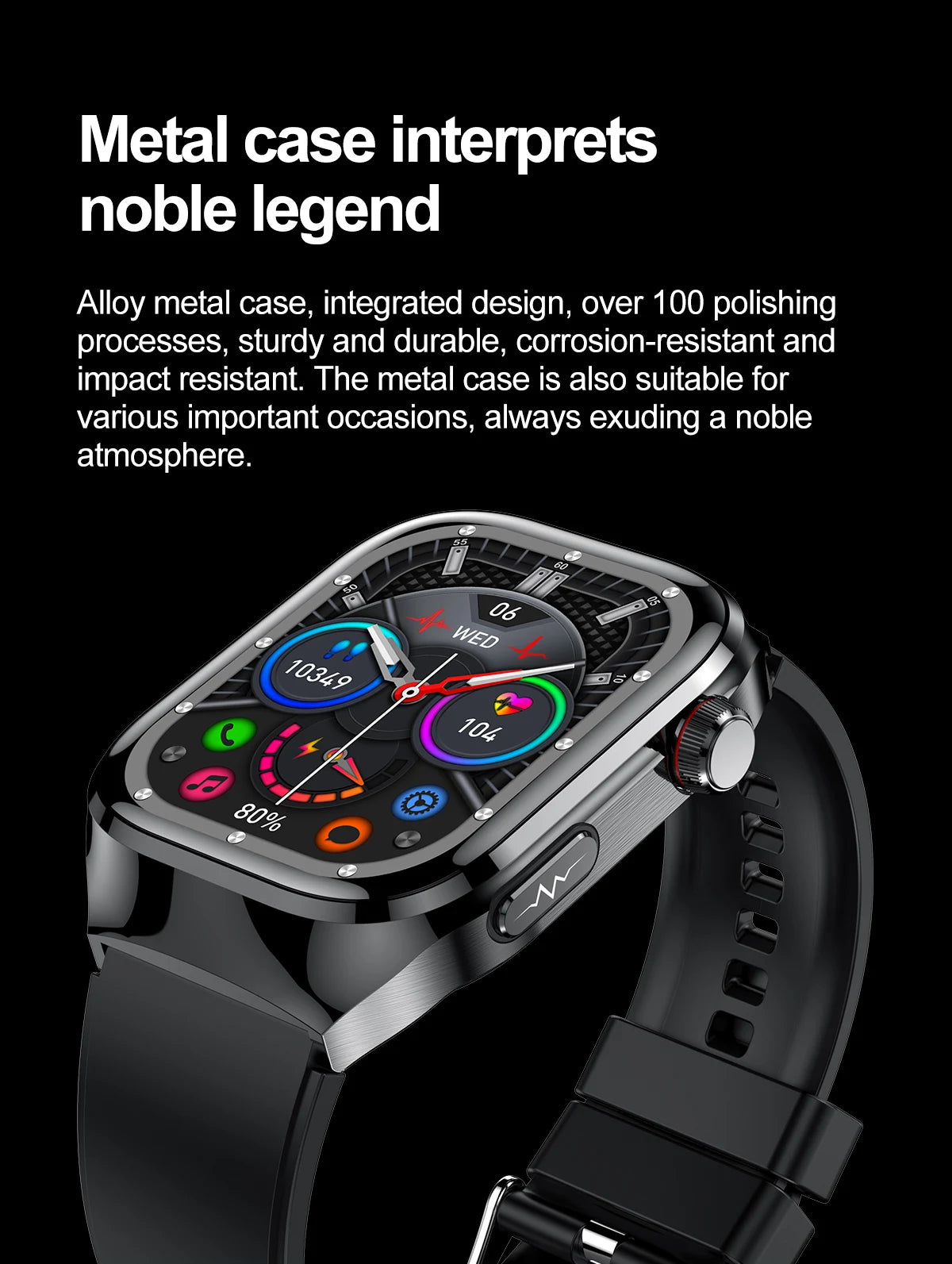 2025 Smartwatch – Uric Acid & Blood Fat Monitor, ECG+PPG, Bluetooth Call, Fitness Tracker