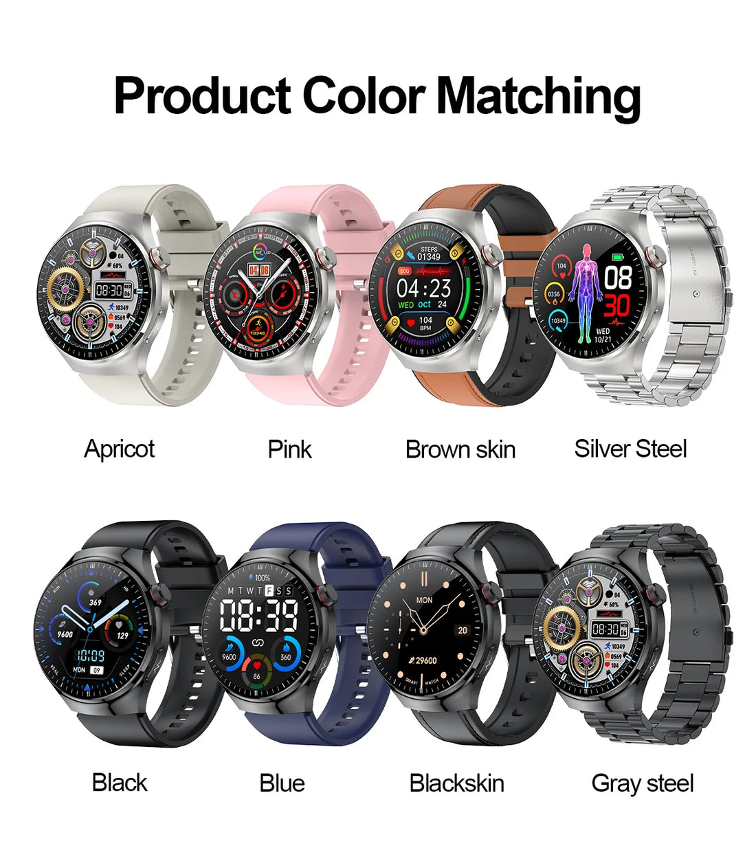 2025 Nursing-Grade Smartwatch – Blood Oxygen, Lipid, Uric Acid, ECG+PPG, Body Temp & Bluetooth Call