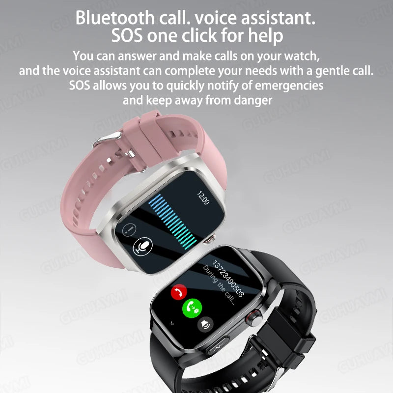 2025 Smartwatch – Uric Acid & Blood Fat Monitor, ECG+PPG, Bluetooth Call, Fitness Tracker