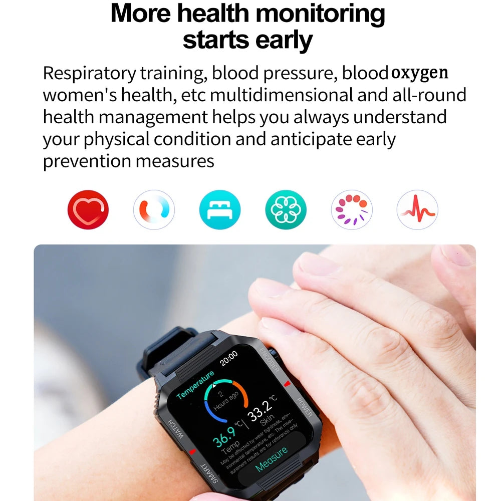Men’s NFC Bluetooth Smartwatch – 1.99" HD Screen, Fitness & Sports Tracker