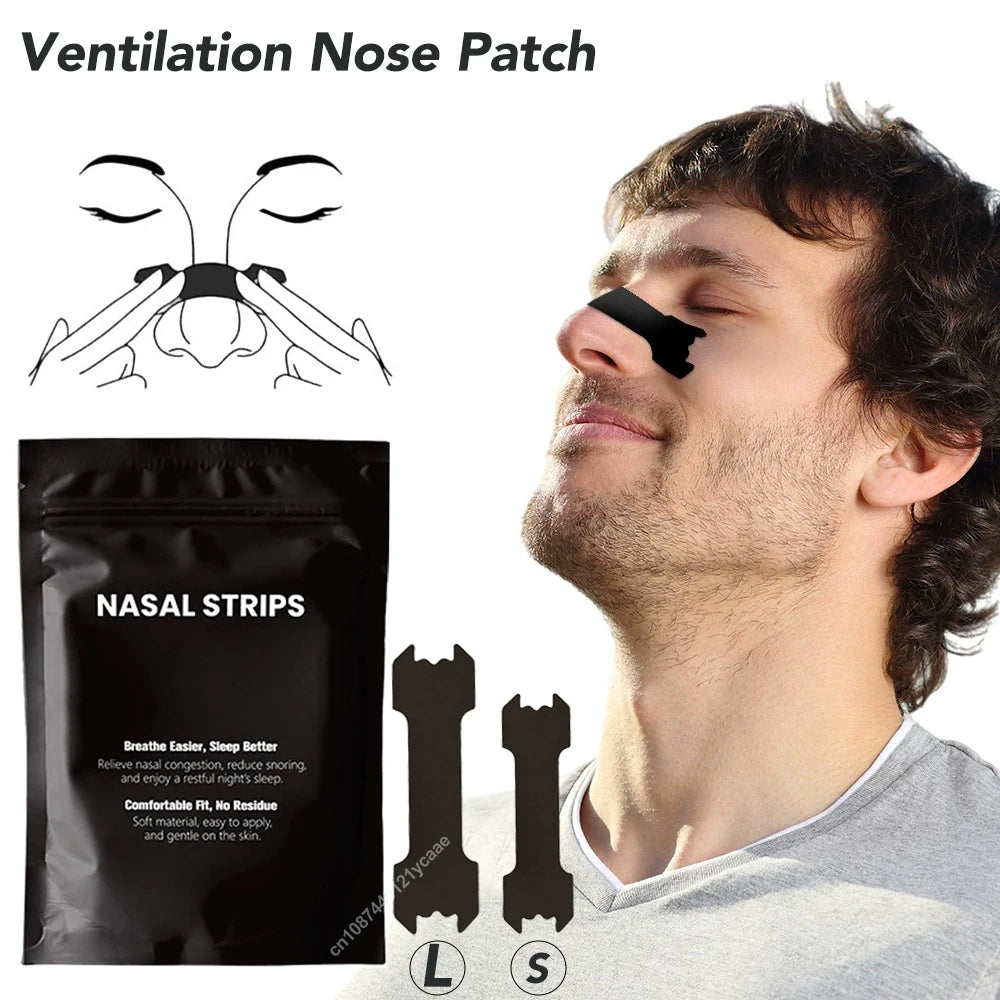 Black Anti-Snoring Nose Strips