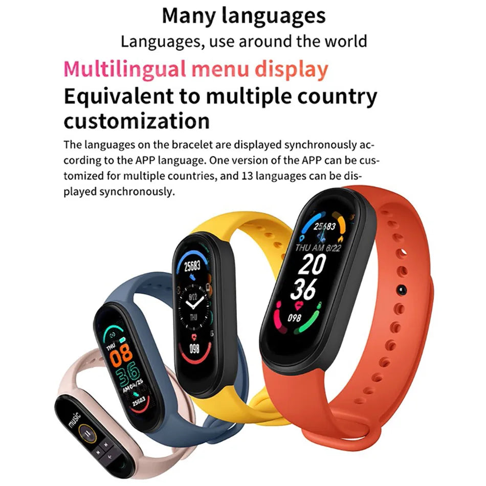M6 Smartwatch – Fitness Bracelet with Heart Rate, Blood Pressure & Waterproof Design
