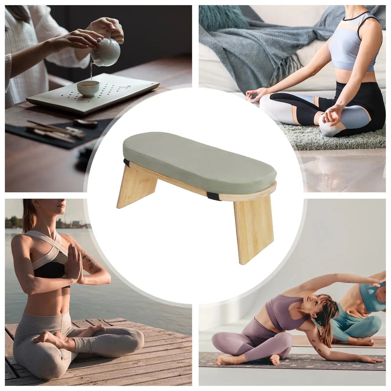 Folding Bamboo Meditation Bench