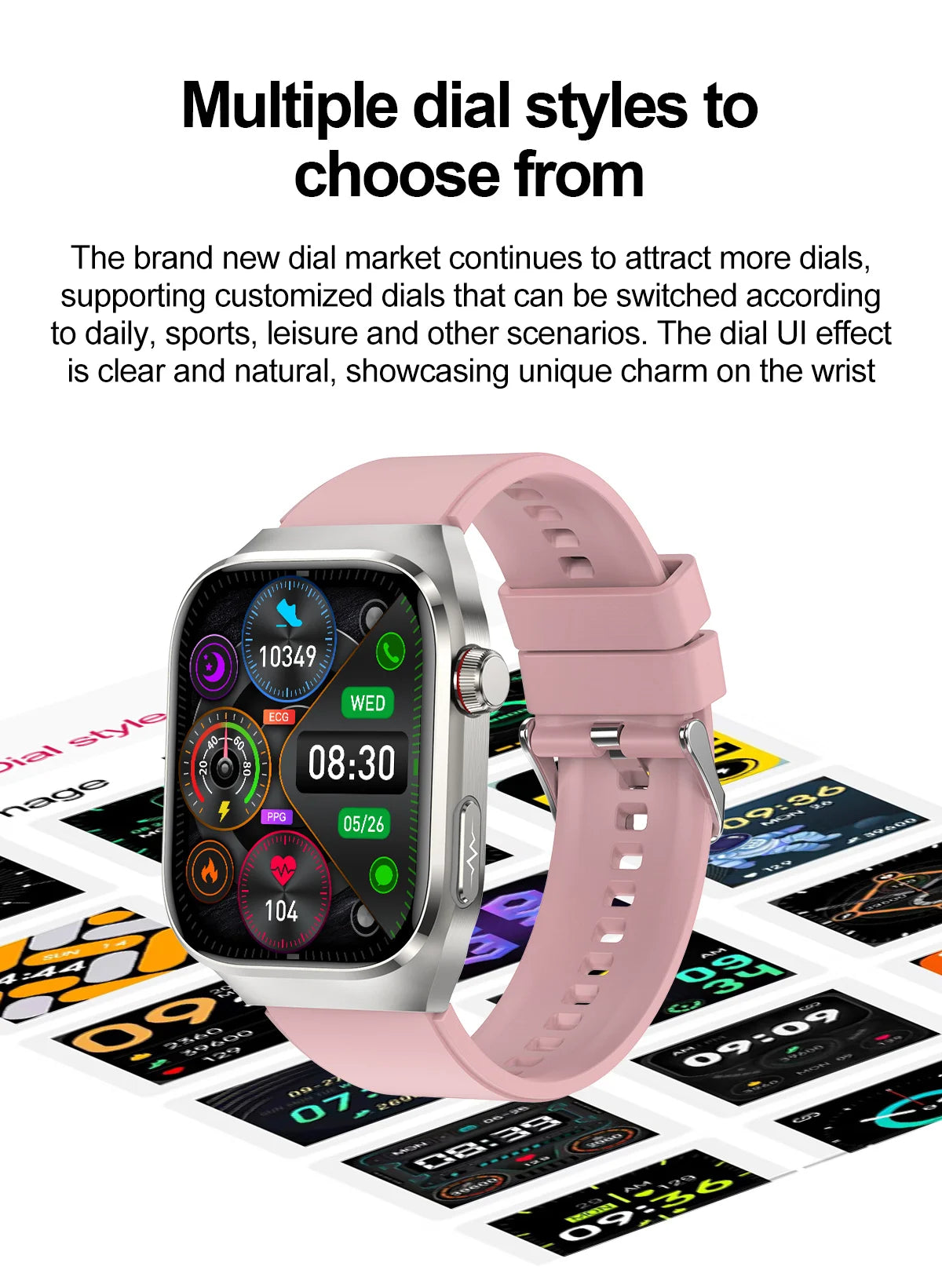 2025 Smartwatch – Uric Acid & Blood Fat Monitor, ECG+PPG, Bluetooth Call, Fitness Tracker