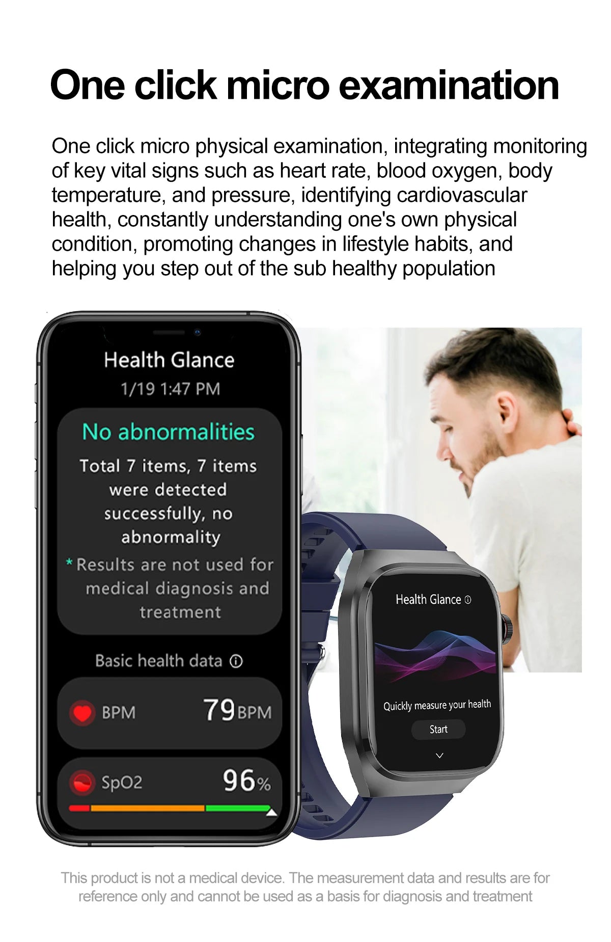 2025 Smartwatch – Uric Acid & Blood Fat Monitor, ECG+PPG, Bluetooth Call, Fitness Tracker
