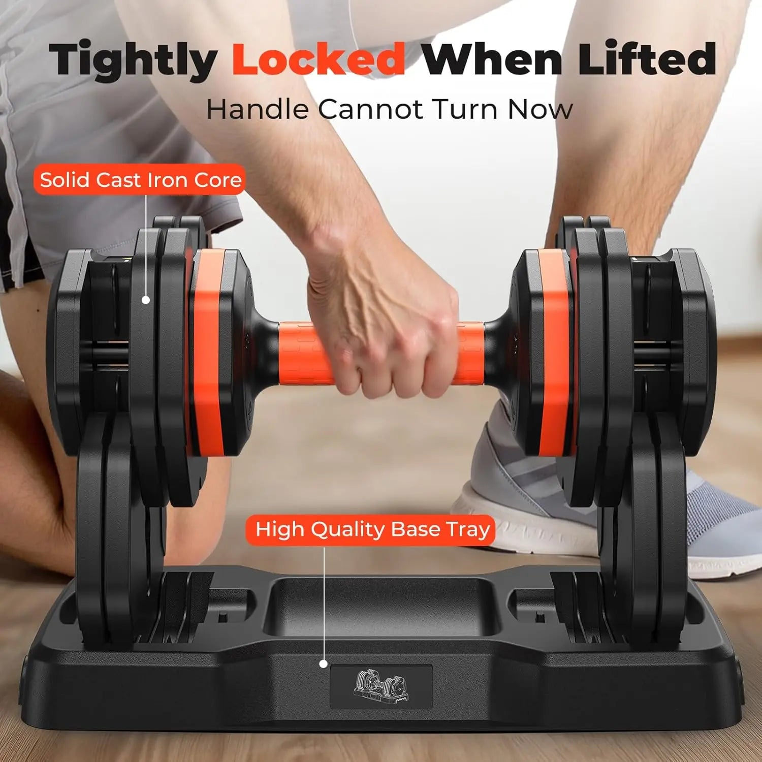 Adjustable Dumbbell Set 25lb – Anti-Slip Handle Fitness Weights