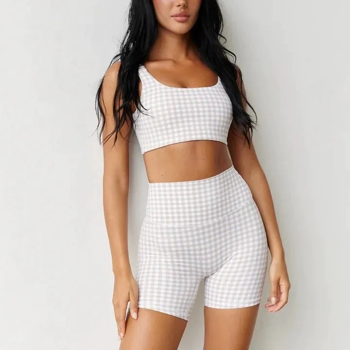 HANRAN Matching Workout Set – Sports Bra & Yoga Pants with Cups