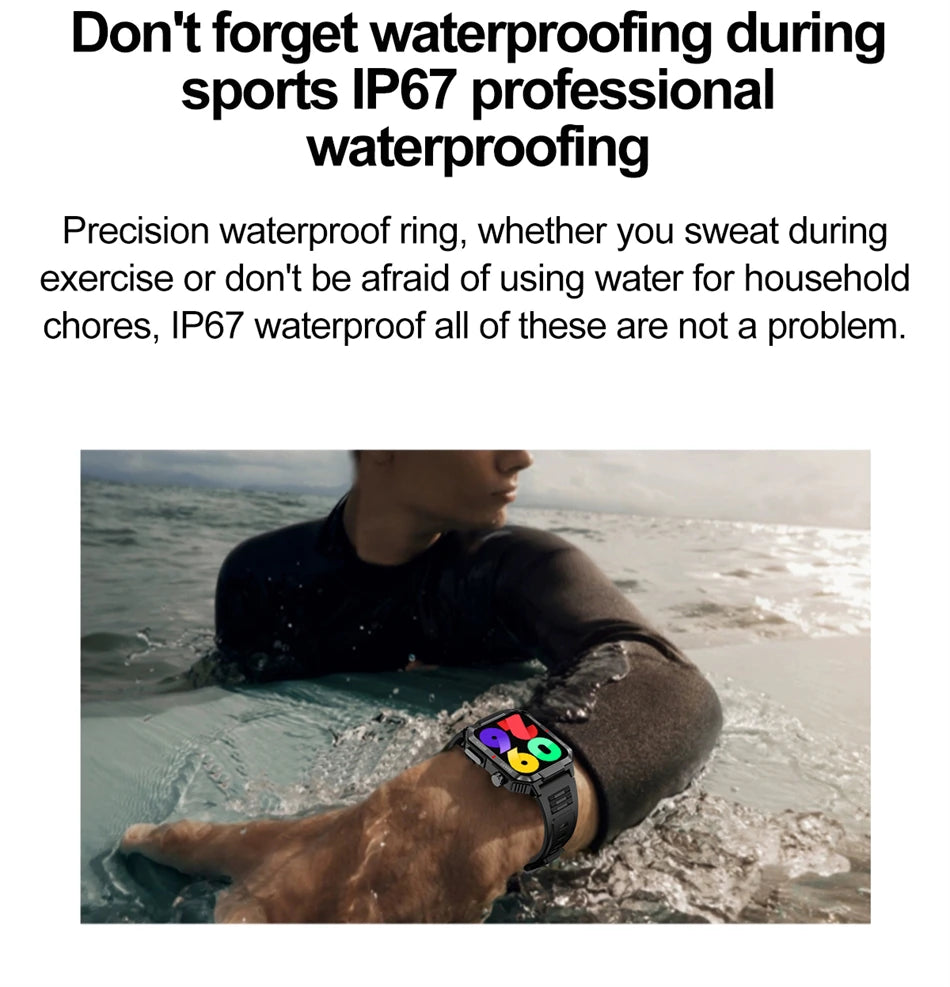 Men’s NFC Bluetooth Smartwatch – 1.99" HD Screen, Fitness & Sports Tracker