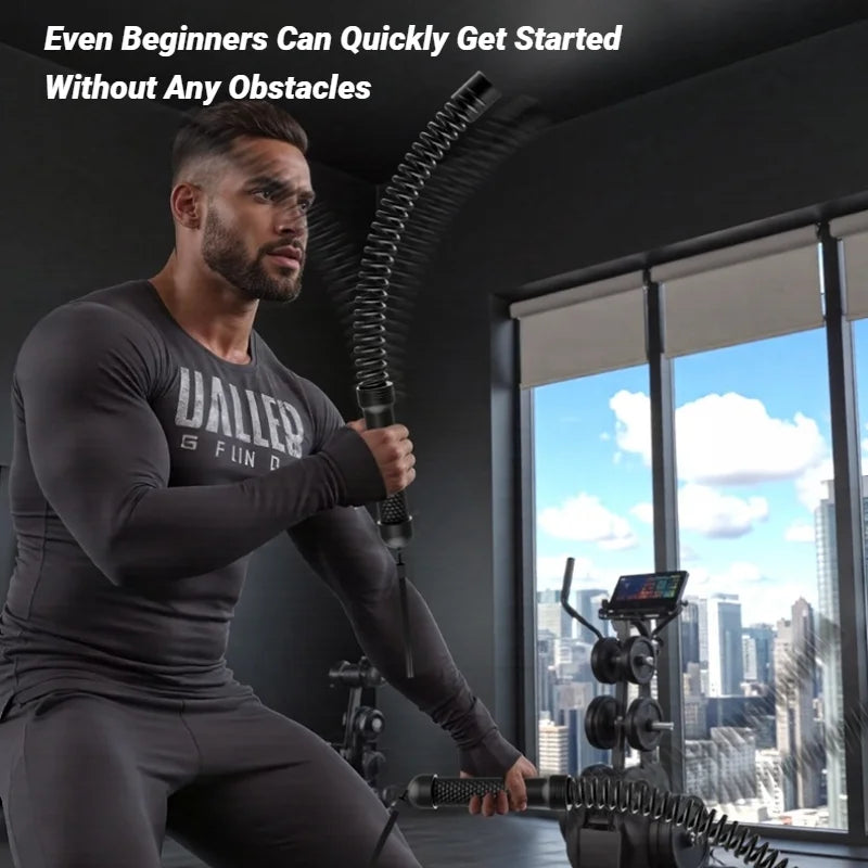 Strength Training Bar – Ergonomic Arm & Muscle Trainer with Spring Resistance