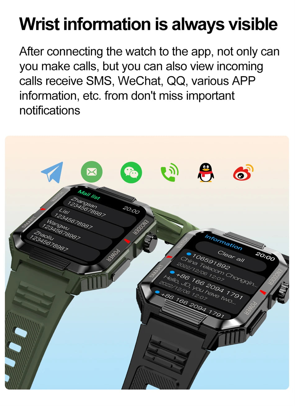 Men’s NFC Bluetooth Smartwatch – 1.99" HD Screen, Fitness & Sports Tracker