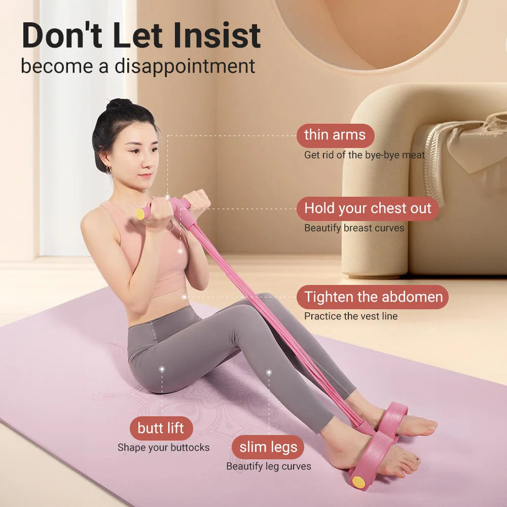 6-Tube Resistance Band Pedal Puller – Multi-Function Fitness Rope