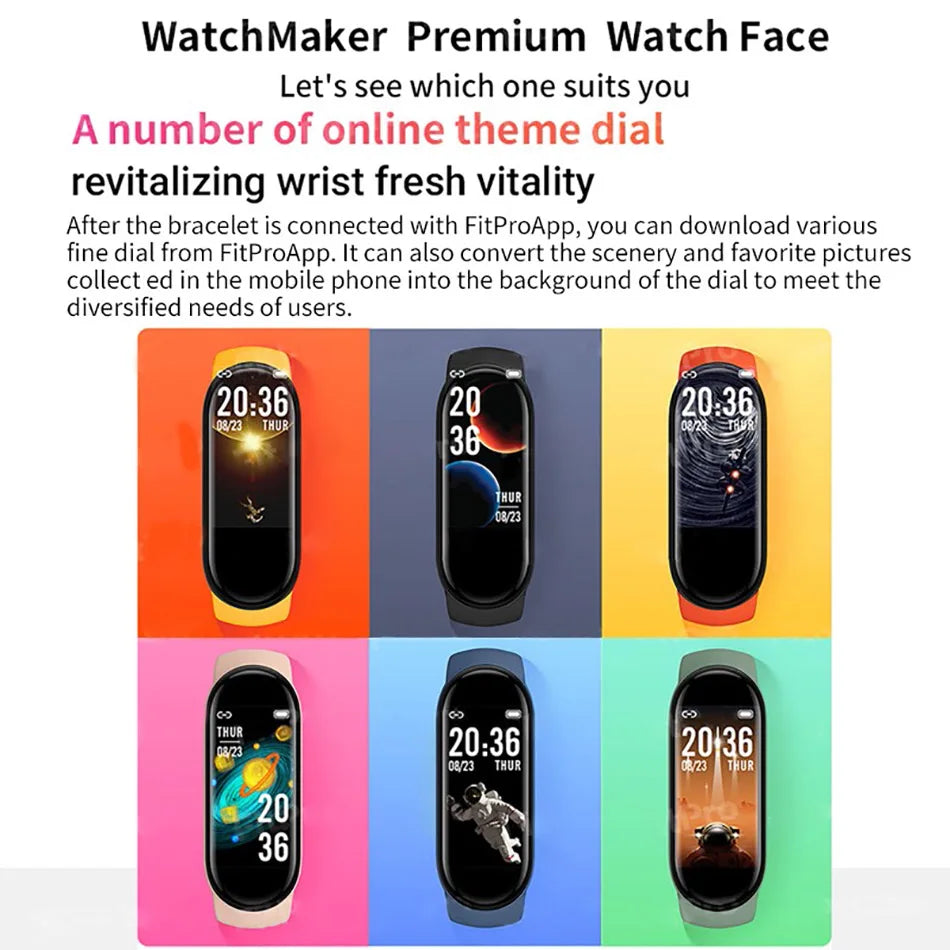 M6 Smartwatch – Fitness Bracelet with Heart Rate, Blood Pressure & Waterproof Design