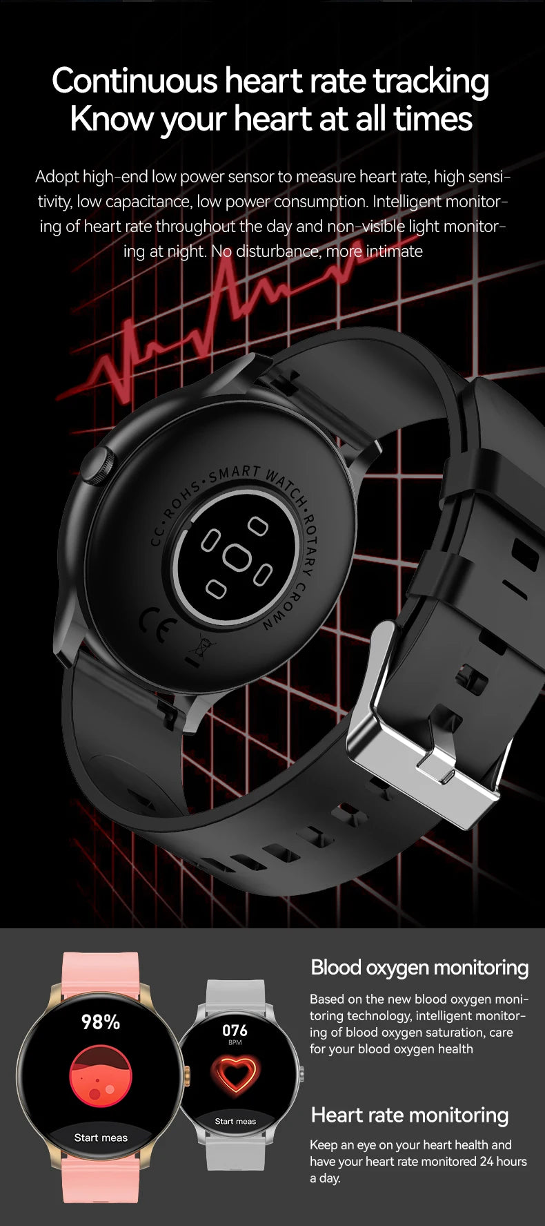 KESHUYOU Smartwatch – Full Touch Bluetooth Call, Fitness & Heart Rate Tracker