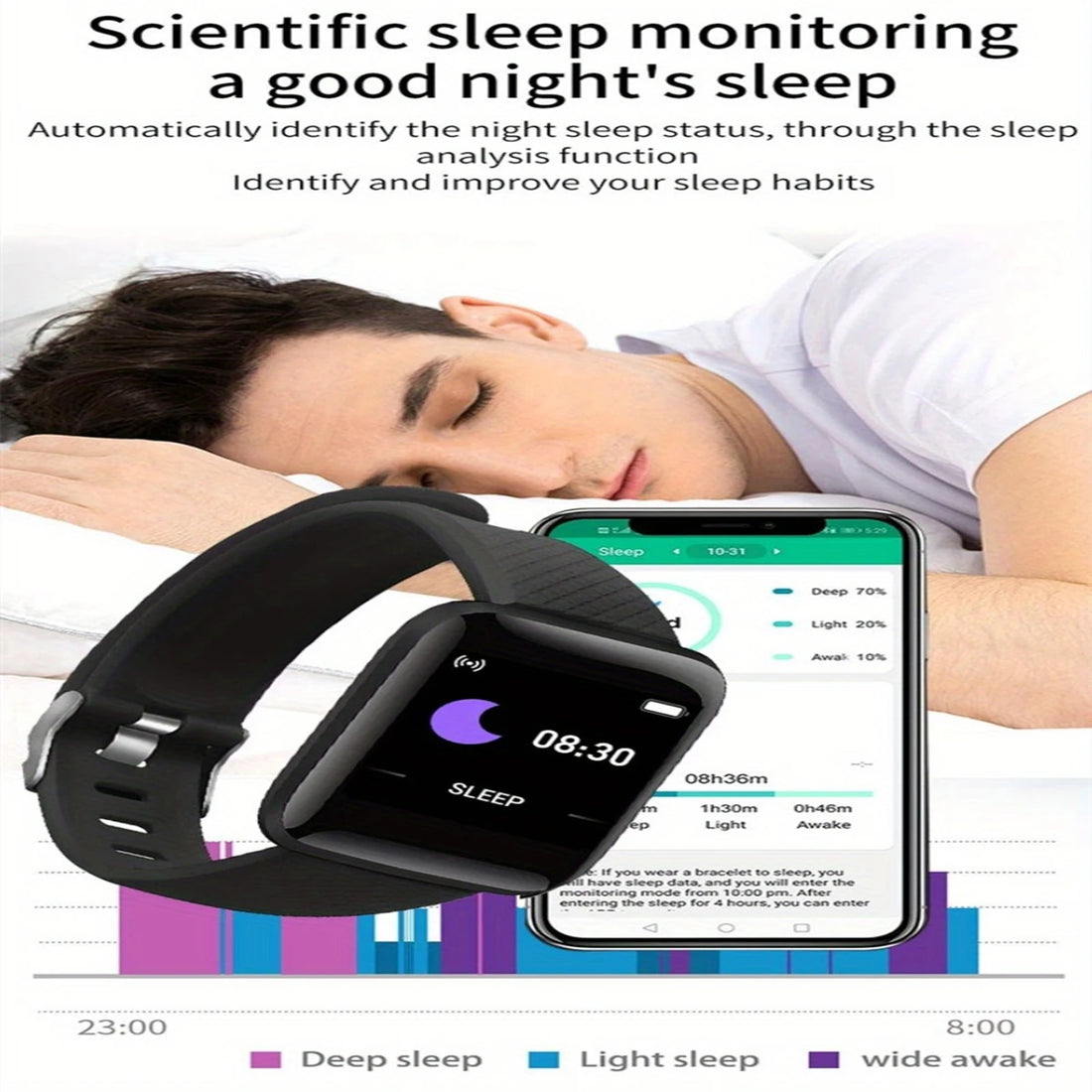 D13 Smartwatch – Bluetooth Fitness Tracker with Sleep & Music Control