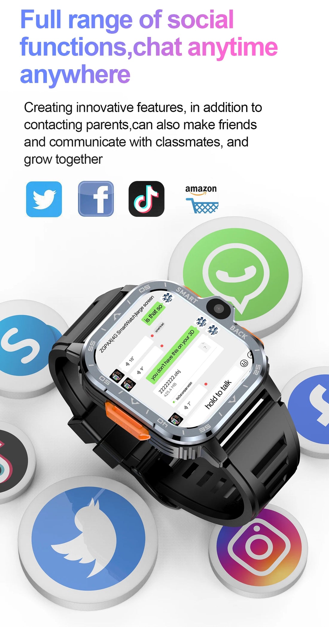 Valdus PGD Android Smartwatch – Dual Camera, GPS, NFC, 4G SIM & WiFi