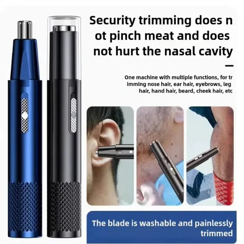 Portable Mini Nose Hair Trimmer – Electric Facial Hair Remover for Men & Women