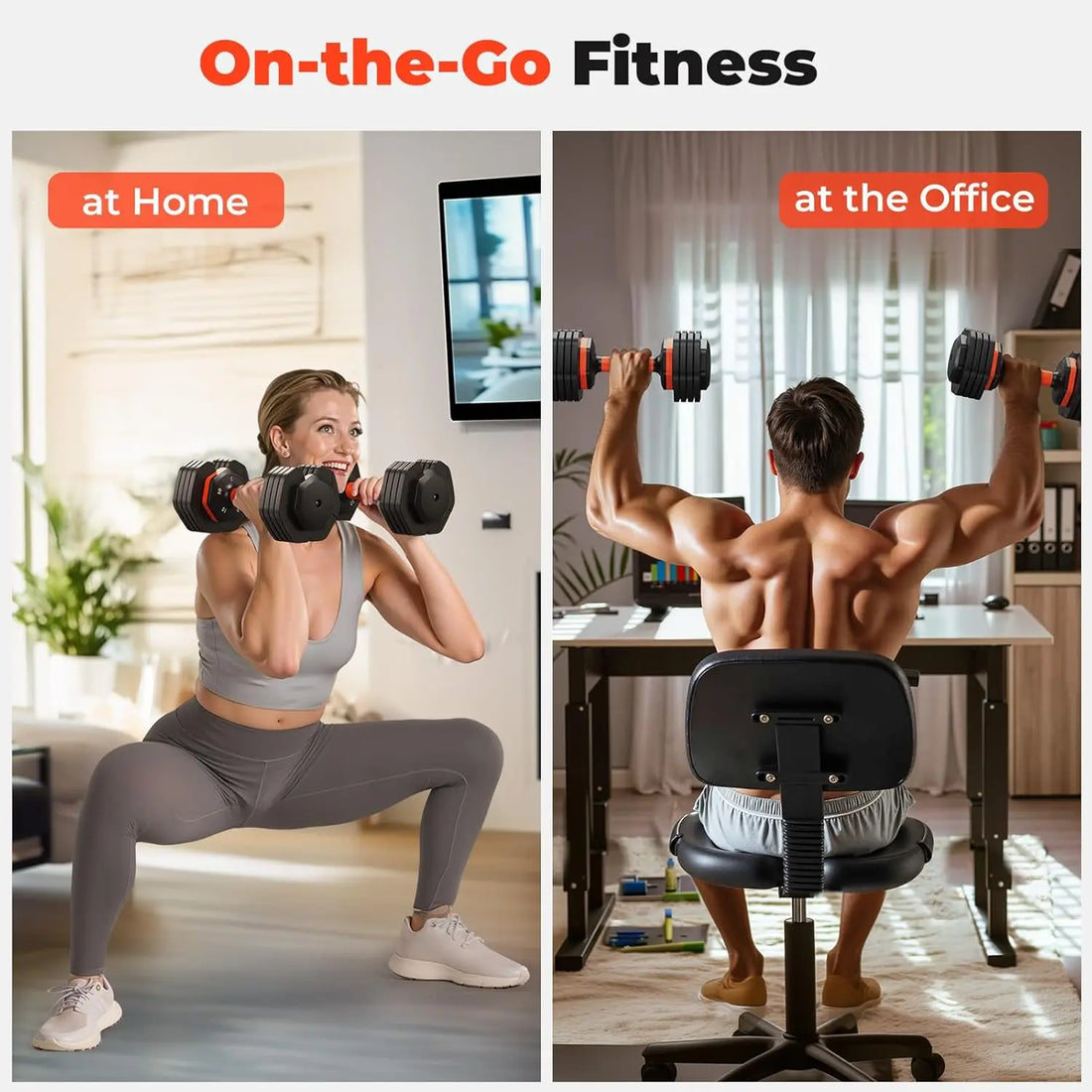 Adjustable Dumbbell Set 25lb – Anti-Slip Handle Fitness Weights