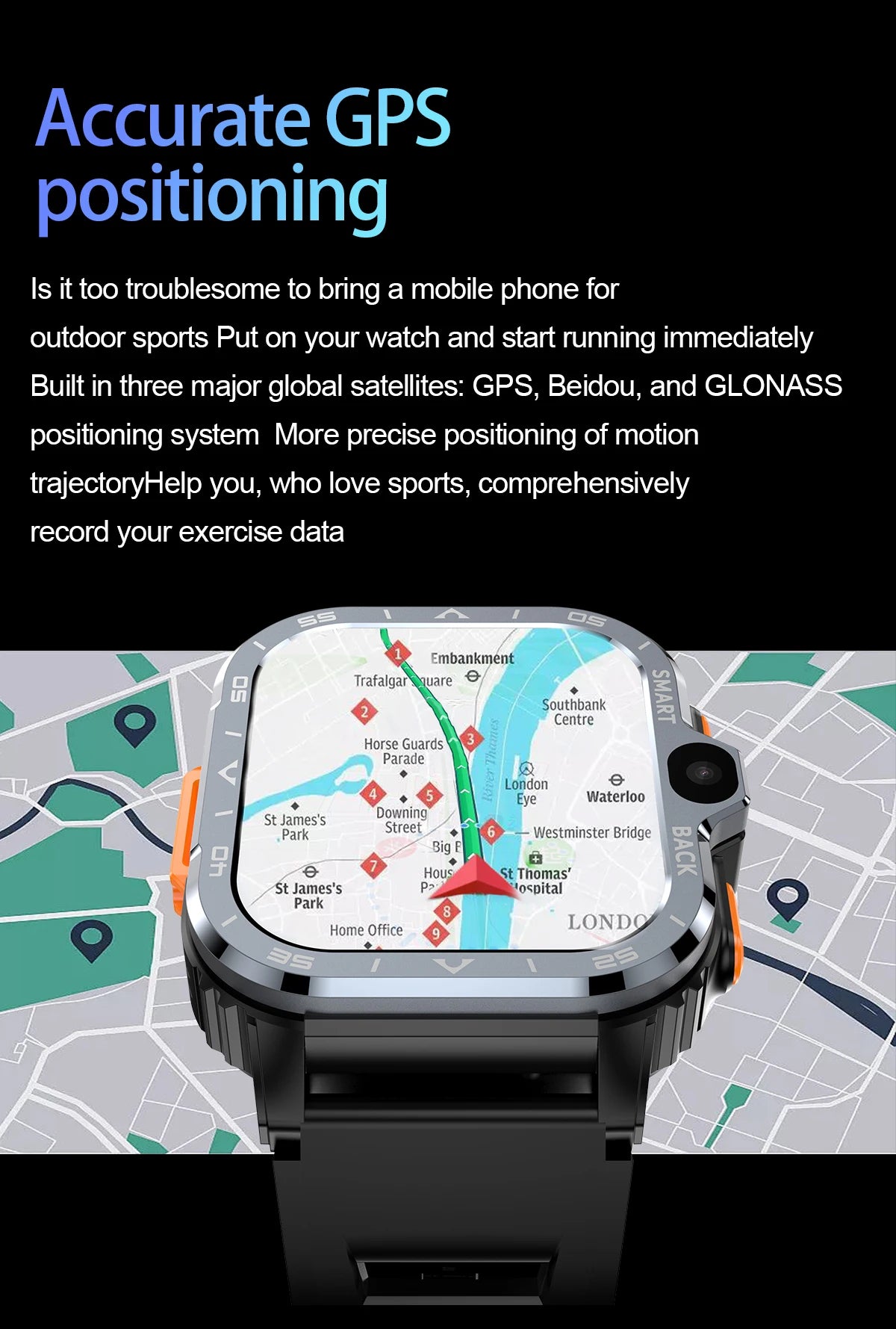 Valdus PGD Android Smartwatch – Dual Camera, GPS, NFC, 4G SIM & WiFi
