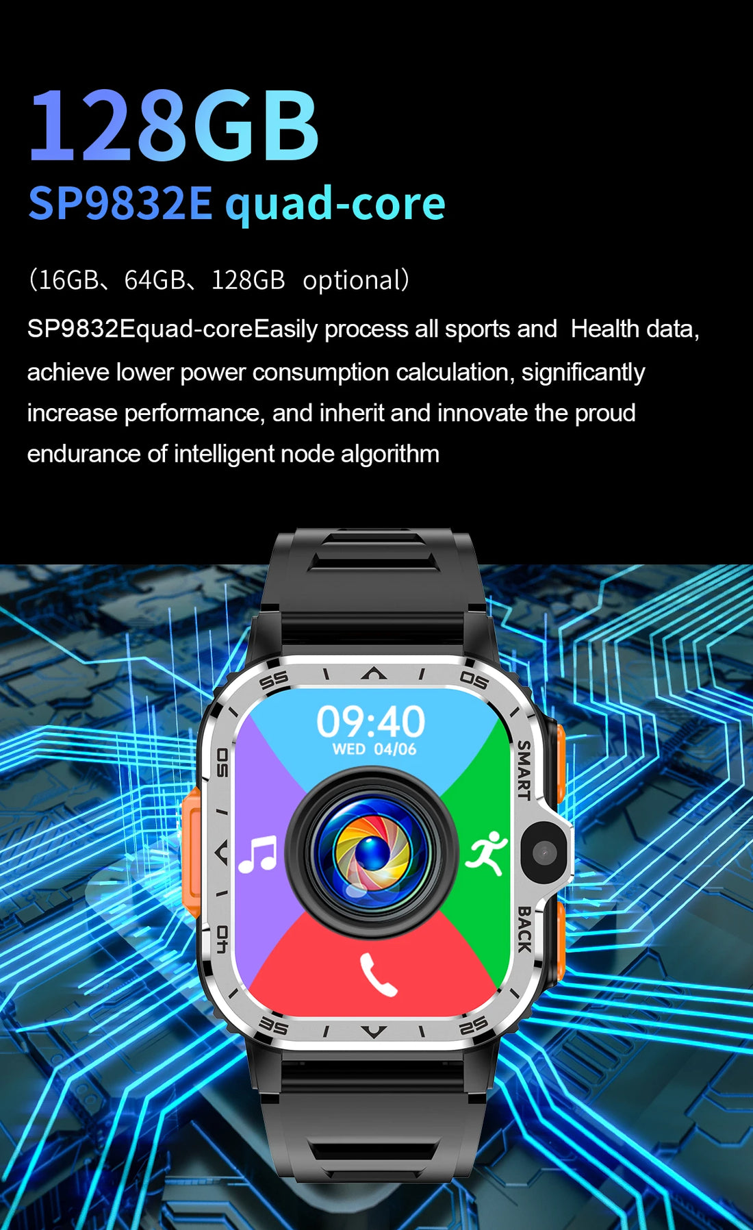 Valdus PGD Android Smartwatch – Dual Camera, GPS, NFC, 4G SIM & WiFi